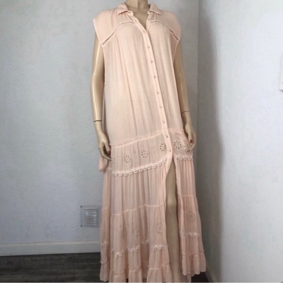 Free People Pretty Cozy Maxi Smock Dress Ecru maxi - Picture 14 of 16